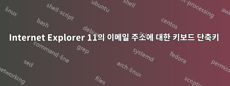 Internet Explorer 11의 이메일 주소에 대한 키보드 단축키