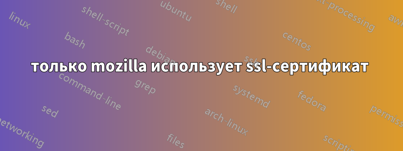 только mozilla использует ssl-сертификат