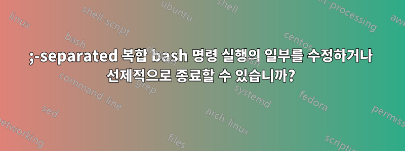 ;-separated 복합 bash 명령 실행의 일부를 수정하거나 선제적으로 종료할 수 있습니까?