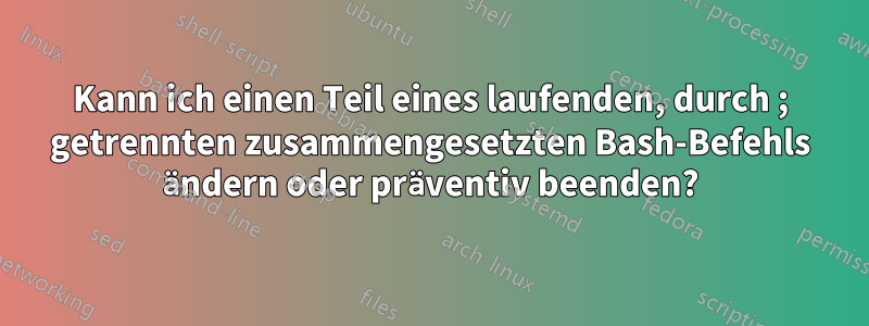 Kann ich einen Teil eines laufenden, durch ; getrennten zusammengesetzten Bash-Befehls ändern oder präventiv beenden?