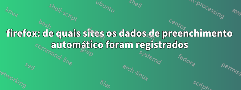 firefox: de quais sites os dados de preenchimento automático foram registrados