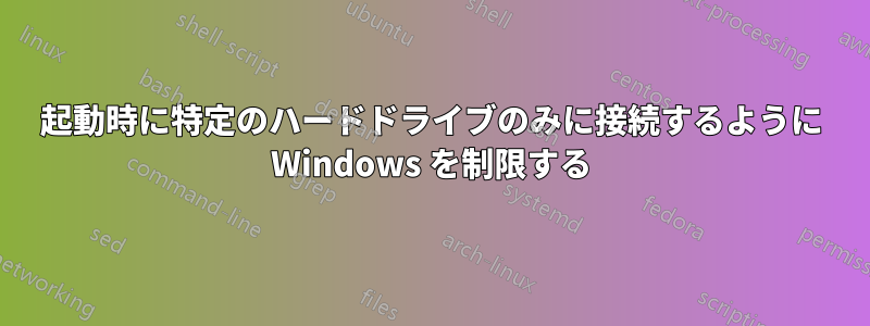 起動時に特定のハードドライブのみに接続するように Windows を制限する