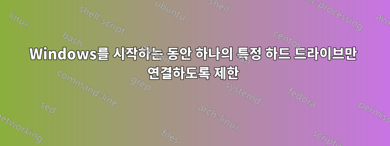 Windows를 시작하는 동안 하나의 특정 하드 드라이브만 연결하도록 제한