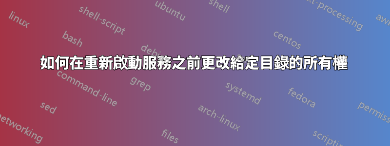 如何在重新啟動服務之前更改給定目錄的所有權