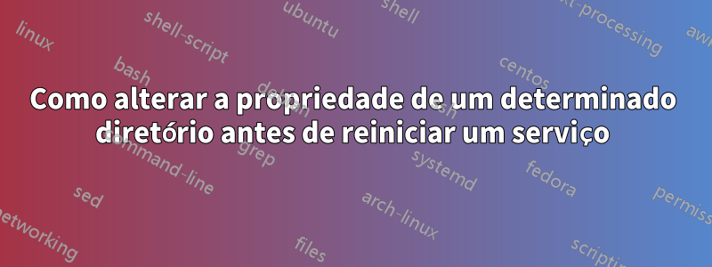 Como alterar a propriedade de um determinado diretório antes de reiniciar um serviço