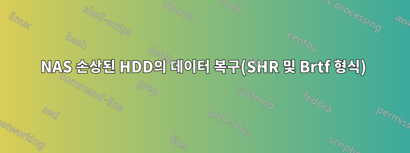 NAS 손상된 HDD의 데이터 복구(SHR 및 Brtf 형식)