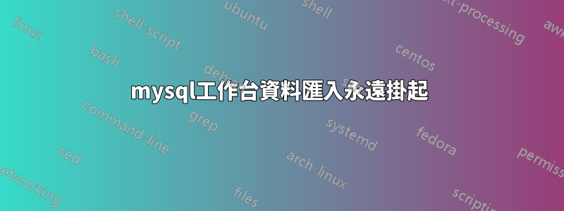 mysql工作台資料匯入永遠掛起