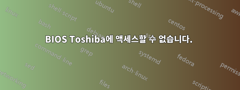 BIOS Toshiba에 액세스할 수 없습니다.