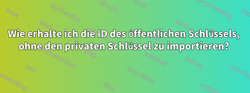 Wie erhalte ich die ID des öffentlichen Schlüssels, ohne den privaten Schlüssel zu importieren?