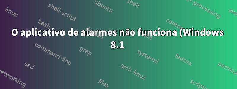O aplicativo de alarmes não funciona (Windows 8.1)