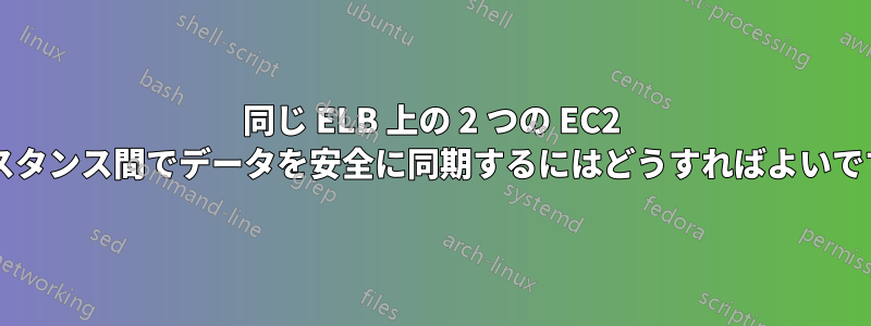 同じ ELB 上の 2 つの EC2 インスタンス間でデータを安全に同期するにはどうすればよいですか?