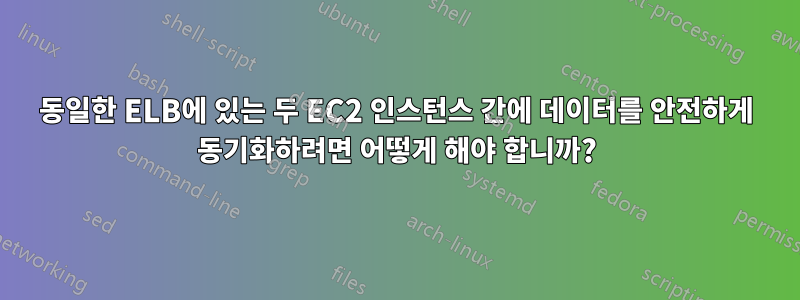 동일한 ELB에 있는 두 EC2 인스턴스 간에 데이터를 안전하게 동기화하려면 어떻게 해야 합니까?