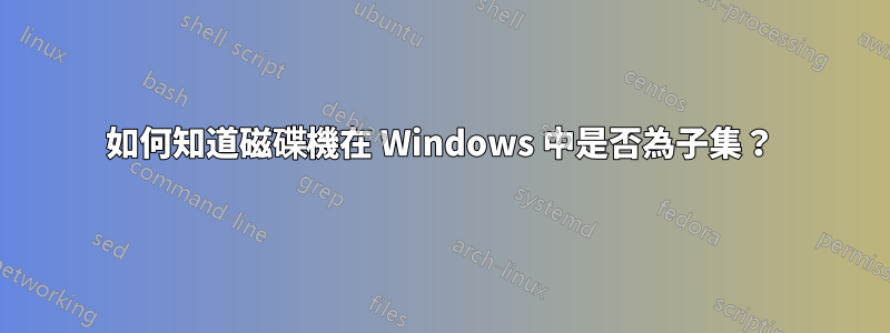 如何知道磁碟機在 Windows 中是否為子集？