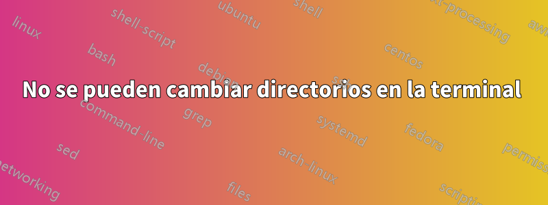 No se pueden cambiar directorios en la terminal