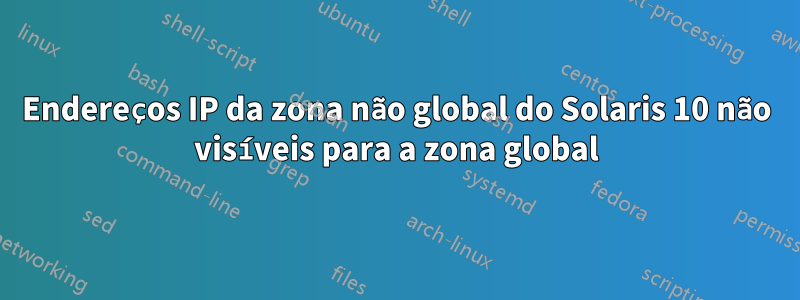 Endereços IP da zona não global do Solaris 10 não visíveis para a zona global