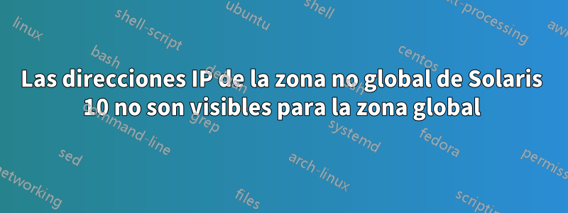 Las direcciones IP de la zona no global de Solaris 10 no son visibles para la zona global