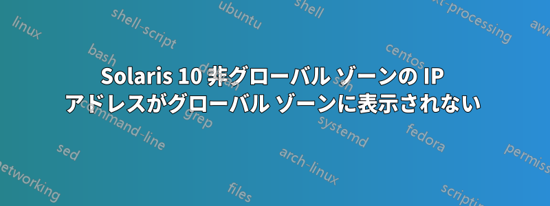 Solaris 10 非グローバル ゾーンの IP アドレスがグローバル ゾーンに表示されない