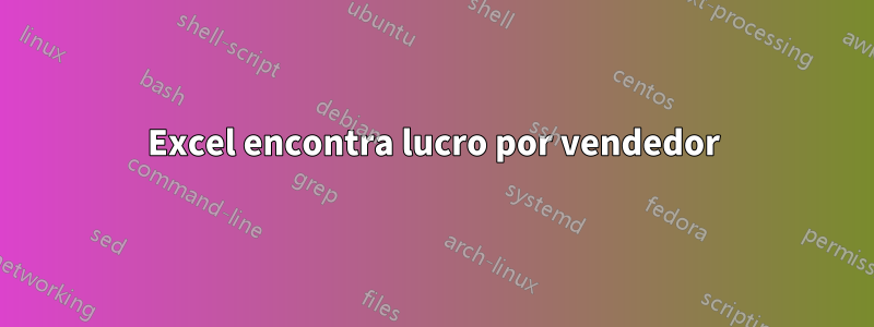 Excel encontra lucro por vendedor