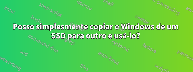 Posso simplesmente copiar o Windows de um SSD para outro e usá-lo?