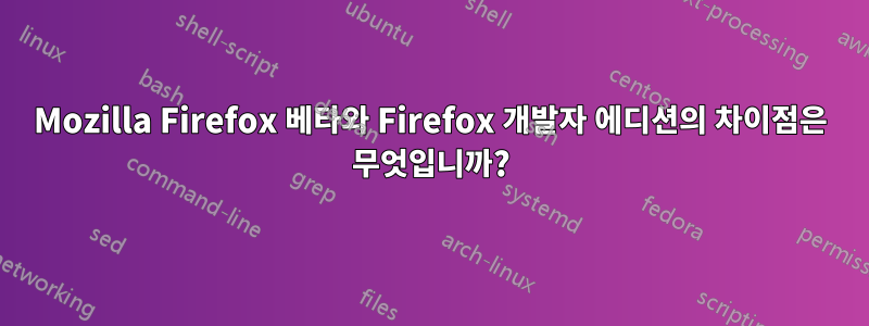 Mozilla Firefox 베타와 Firefox 개발자 에디션의 차이점은 무엇입니까?