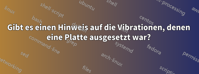 Gibt es einen Hinweis auf die Vibrationen, denen eine Platte ausgesetzt war?