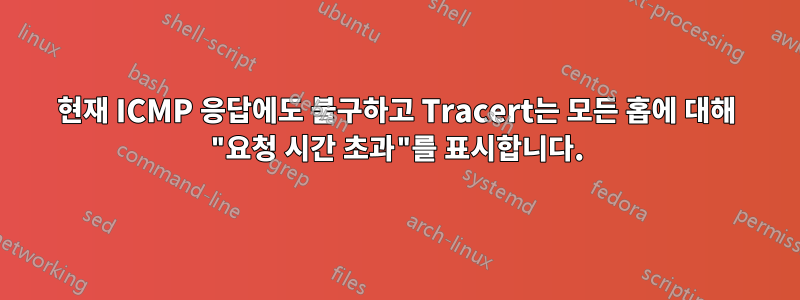 현재 ICMP 응답에도 불구하고 Tracert는 모든 홉에 대해 "요청 시간 초과"를 표시합니다.