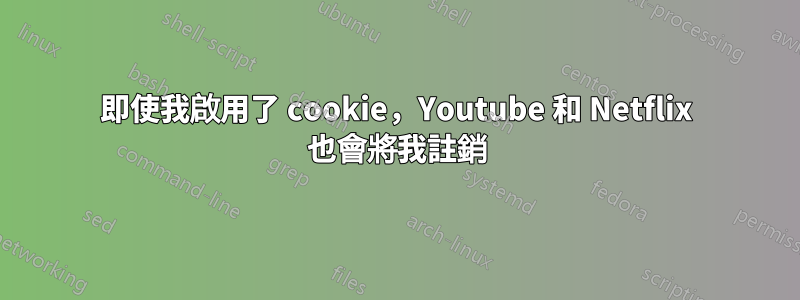 即使我啟用了 cookie，Youtube 和 Netflix 也會將我註銷