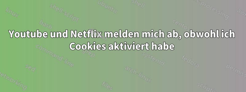 Youtube und Netflix melden mich ab, obwohl ich Cookies aktiviert habe