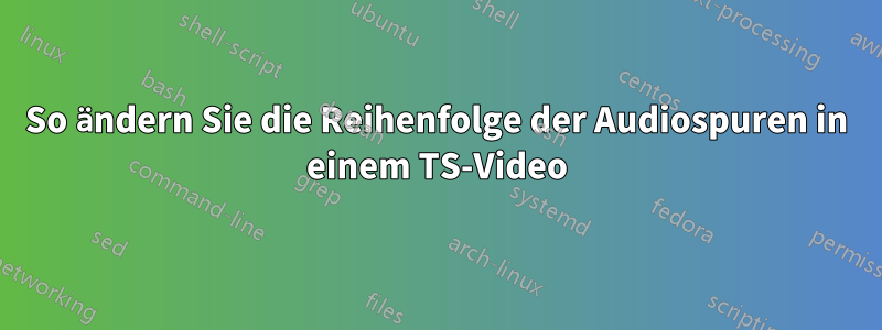 So ändern Sie die Reihenfolge der Audiospuren in einem TS-Video