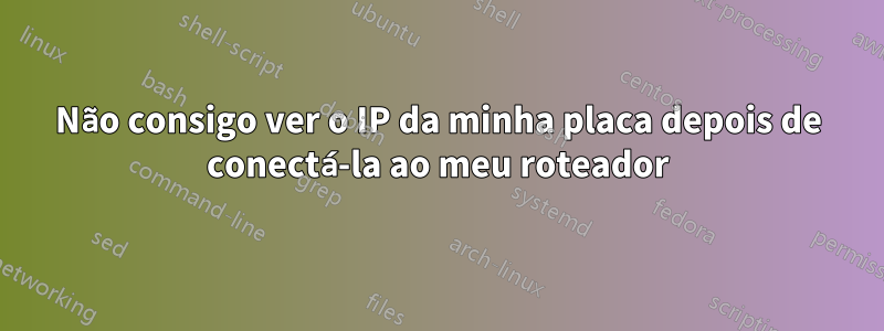 Não consigo ver o IP da minha placa depois de conectá-la ao meu roteador