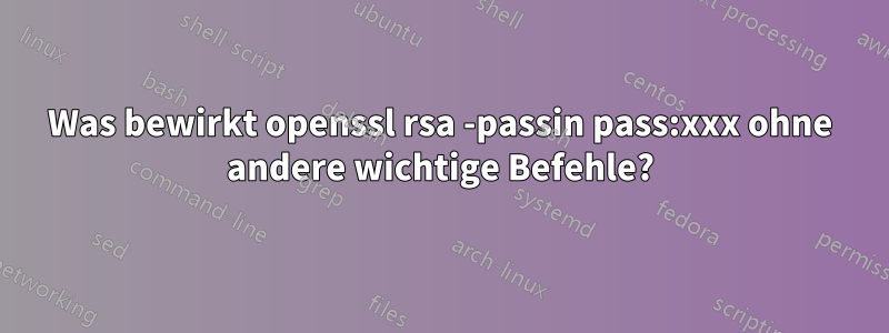 Was bewirkt openssl rsa -passin pass:xxx ohne andere wichtige Befehle?