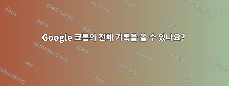 Google 크롬의 전체 기록을 볼 수 있나요?