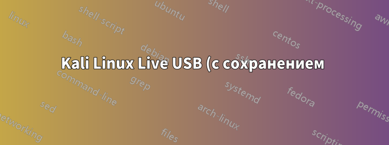 Kali Linux Live USB (с сохранением) загружается с мигающим курсором после неизвестной файловой системы