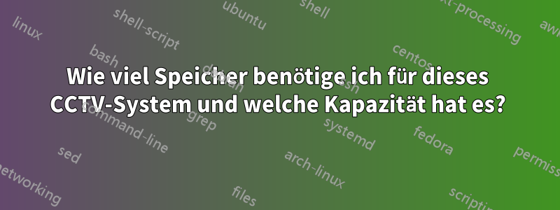 Wie viel Speicher benötige ich für dieses CCTV-System und welche Kapazität hat es?