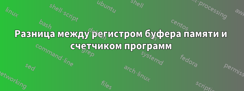 Разница между регистром буфера памяти и счетчиком программ