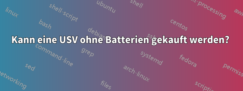 Kann eine USV ohne Batterien gekauft werden?