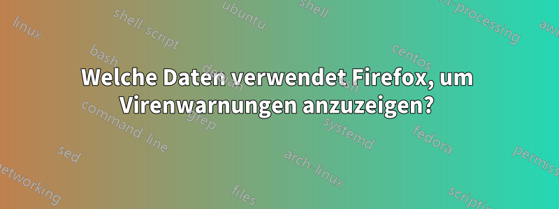 Welche Daten verwendet Firefox, um Virenwarnungen anzuzeigen?