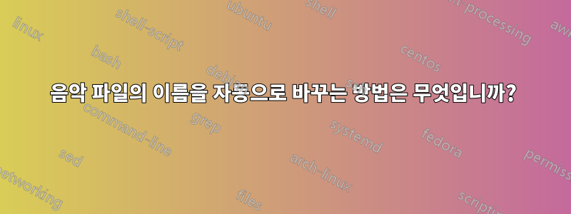 음악 파일의 이름을 자동으로 바꾸는 방법은 무엇입니까?