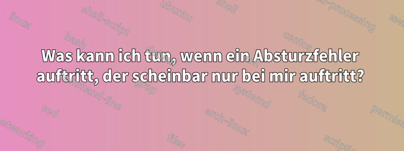 Was kann ich tun, wenn ein Absturzfehler auftritt, der scheinbar nur bei mir auftritt?