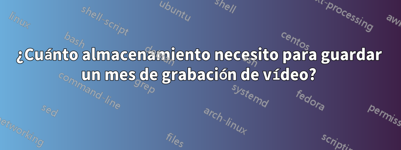 ¿Cuánto almacenamiento necesito para guardar un mes de grabación de vídeo?