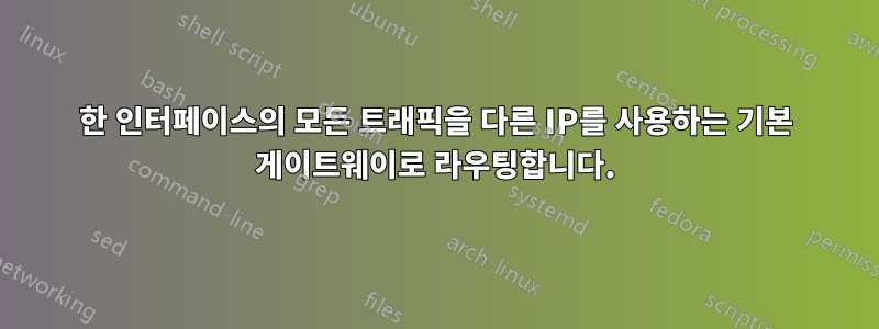 한 인터페이스의 모든 트래픽을 다른 IP를 사용하는 기본 게이트웨이로 라우팅합니다.