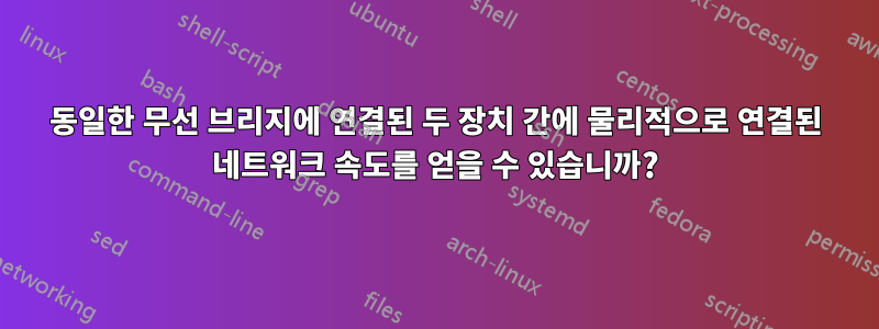 동일한 무선 브리지에 연결된 두 장치 간에 물리적으로 연결된 네트워크 속도를 얻을 수 있습니까?