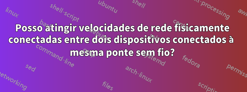 Posso atingir velocidades de rede fisicamente conectadas entre dois dispositivos conectados à mesma ponte sem fio?