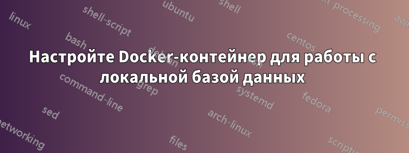 Настройте Docker-контейнер для работы с локальной базой данных