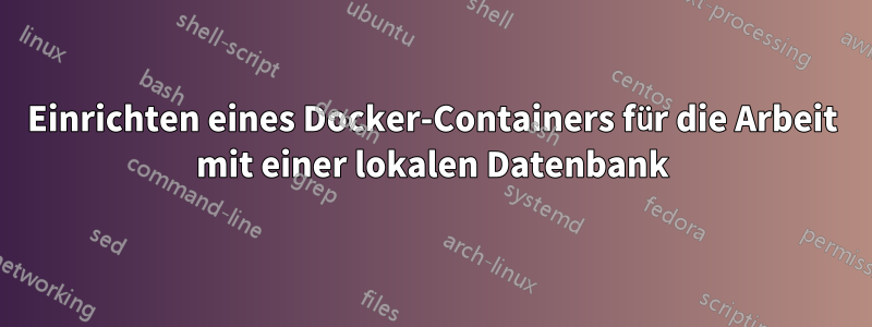 Einrichten eines Docker-Containers für die Arbeit mit einer lokalen Datenbank