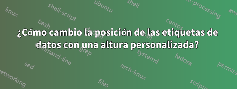 ¿Cómo cambio la posición de las etiquetas de datos con una altura personalizada?