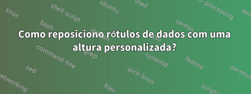 Como reposiciono rótulos de dados com uma altura personalizada?