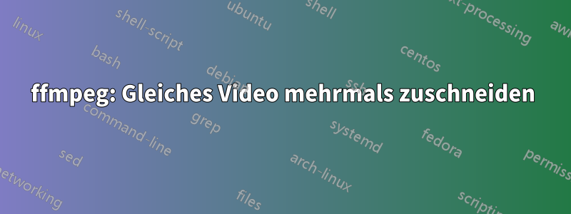 ffmpeg: Gleiches Video mehrmals zuschneiden