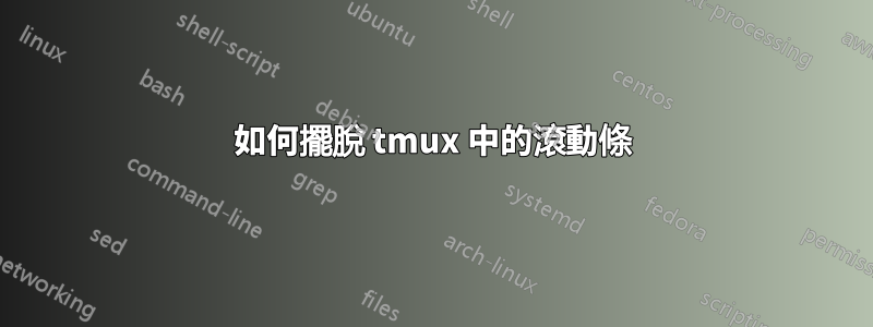 如何擺脫 tmux 中的滾動條