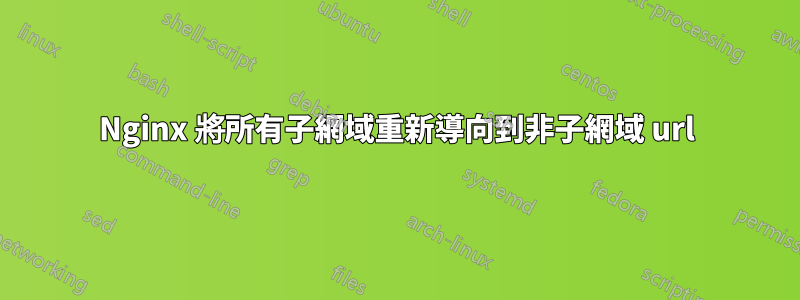 Nginx 將所有子網域重新導向到非子網域 url